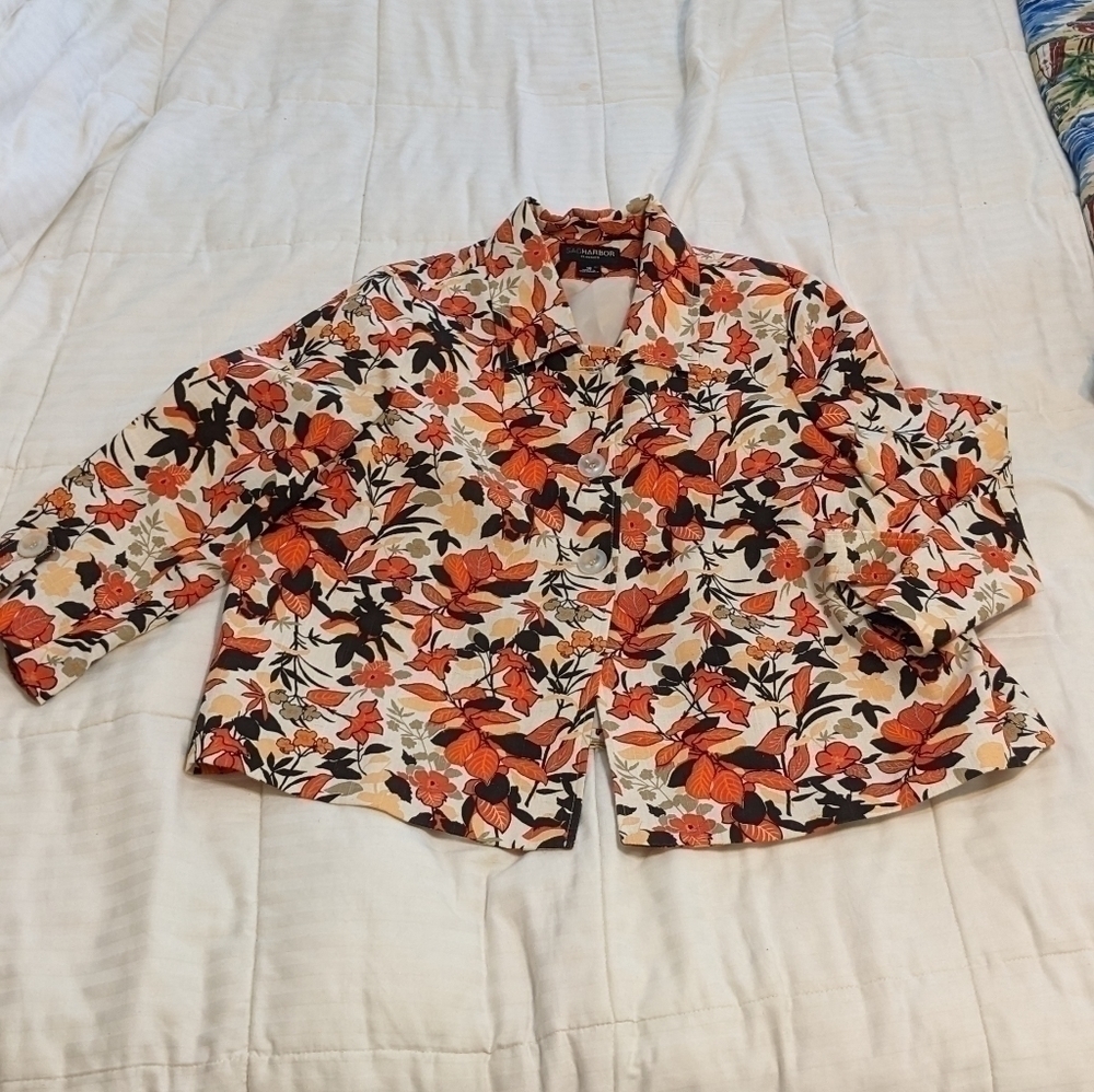 SAG Harbor classics linen blend lady jacket size 18